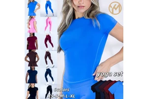 Yimo Seamless Solid Color Women Yoga Shirt Lady Tight Round Neck Quick Dry Fitness Short Sleeve Female Sport Clothes