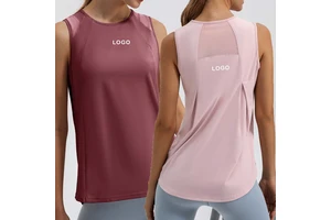 Soft Skin Friendly Fabric Women's Casual Breathable Round Neck Sleeveless Yoga T-Shirt