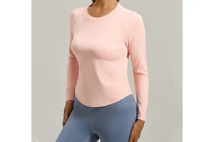 Autumn Winter Women's Breathable for Fitness T-shirt Crew Neck Slim-fit Long Sleeve Outdoor Sports Yoga Clothes
