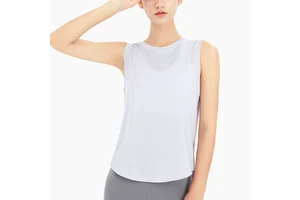 Custom Logo Plain Breathable 3 Style Tank Top Women Sport Yoga Gym Wear High Quality Quickly Dry Thin Mesh Tank Top