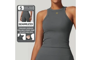 New Arrivals Sleeveless Women Vests Casual Loose Fall O Neck Sports Tank Top With Bra Pads Quality Ladies Yoga Clothing