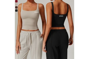 XW-DBX8933 Wholesale New Sleeveless Short Corset U-Shaped Ladies Tops Backless Yoga Gym Sportswear for Women