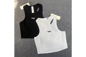 Exercise Yoga Casual V-neck tank Top Short Sleeve Ribbed Top