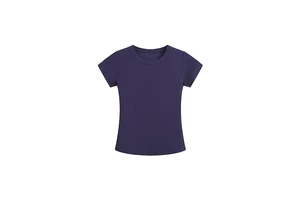 Slim T Shirt for Women Round Neck Short Sleeved Basic T-shirt for Women in Summer Cotton Slim Fit Baby Tee Add logo
