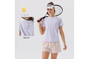 Ladies' Outdoor Sports Round-Neck Yoga Top Quick-Drying Stretch Ice Silk Sun Protection Short-Sleeved Running T-Shirt Breathable