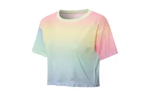 Women's High Elastic Quick-Drying Sporty Yoga Top with Crew Neck Short Sleeve Customizable Logo for Summer Fitness & Running