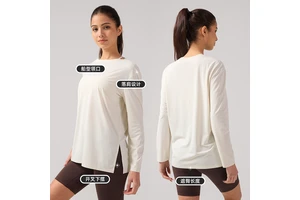 Lulu New Style Women's Loose Boater Neck Long-Sleeve Solid Color Pull-On Breathable Yoga Sports Top T-Shirt Blouse