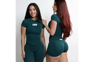 2026 Custom Logo Seamless Short Sleeve Women High Quality Breathable Workout T Shirt Gym Sports Fitness Yoga Running Tank Top
