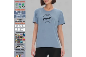 Factory Oem Top Quality Women's O Neck Ultra Breathable Soft Eco-friendly Lady T-shirts Workout Gym T-shirt Bamboo T Shirt Women
