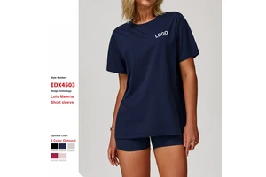 Custom High-Quality Versatile Short-Sleeved Shirts Round-Neck Loose Quick-Drying T-Shirts Outdoor Sports Fitness Yoga Shirts