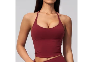 Seamless High Elastic Halter Sports Vest Backless Running Fitness Top Yoga Clothes Women Shockproof Sports Bra