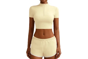 Womens Yoga Crop Top and Shorts Set Athletic Two Piece Outfit Fitness Activewear for Gym Training and Daily Comfort Wear
