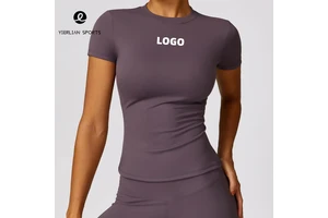 Women's Short Sleeve Activewear High Quality Quick Dry Blank Custom Women Workout Gym Yoga Soft T Shirt T-shirt Yoga Top