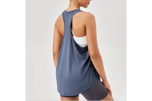 Wholesale Women Loose Quick Dry Breathable Beauty Back Sleeveless Vest Outdoor Fitness Gym Women Yoga Tank Top