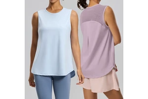 YY Womens Workout Tank Tops Lightweight Quick Dry Running Tennis Yoga Sleeveless Big Size XXL Shirts Summer Cool Loose Fit Tops