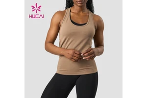 Custom New Design logo Womens Breathable Loose Fit Raceback Quick Dry Yoga Active Workout Running tank Top Women