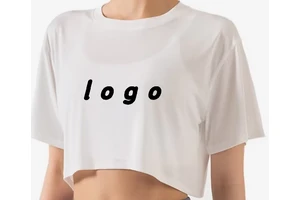 Cross-border Loose Breathable Sports Short-sleeved Women's Viscose/Polyester Fitness Vest Short Yoga Crop Top