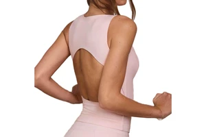 Yoga Hollow Out Sleeveless Tops with Padded Bra Women's Eco-Friendly Four-Way Stretch Breathable Quick-Dry Spandex/Nylon Gym Top