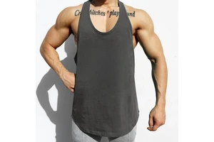 Custom Plus Size Unisex Cotton Breathable Sleeveless Tank Top Loose Knitted Yoga Gym Wear Men's & Women's Ribbed Clothing