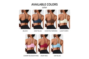 Wholesale New Solid Color Double-sided Nylon Tight Gathering Sports Bra Women's Sleeveless Yoga Tank Top for Running Fitness