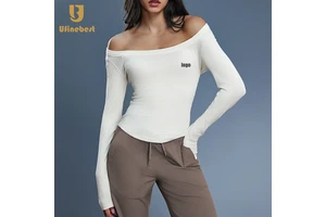 Modal Lightweight Breathable Quick Dry Four-Way Stretch Skinny Fit Long-sleeved Yoga Suit Women's Sexy Crew Neck Waist Slimming