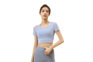 Mesh Sports Fitness Yoga Clothes Breathable Quick-drying Short-sleeved Shirt Sports Yoga Clothes