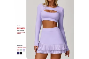 Nude Tight-fitting Breathable Four-Way Stretch Yoga Long-sleeved Shock-absorbing Sports Hollow T-shirt Running Fitness Yoga Top