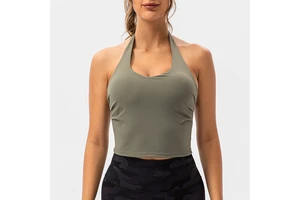 Womens Halter Neck Sportswear Gym Yoga Sports Soft Tops Bra