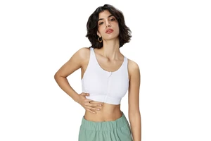 High-End Women's Sports Bra Zipper Shockproof Outdoor Fitness Running Bra Cross Back Beautiful Sexy Yoga Vest for Adults Summer