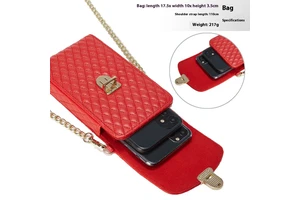 Embossed Crossbody Vertical Mobile Phone Pouch Bag for Women and Girls Multi-Colors with Comfortable Holster Chain
