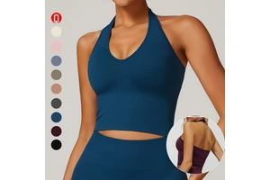 Wholesale Custom logo Breathable Women Vest Halter Neck Sports Wear Yoga Clothing Backless Gym Fitness Workout Yoga Tank Top