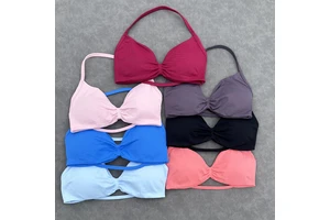 Yimo 14 Colors Sexy Seamless Sleeveless Yoga Tops Lady Beauty Back Scrunch Sport Vest Female Fashion Shockproof Fitness Bra