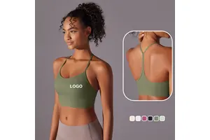 Sleeveless Fitness Breathable Gym Clothing Sports Yoga Cross Backs Round Neckline Corset Top for Women