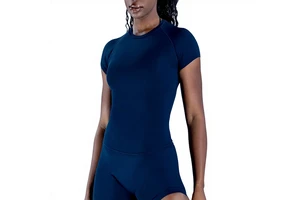 Women's Crew Neck Sports Yoga Top Sweat Absorbing Slimming Seamless Knitted Yoga T Shirt