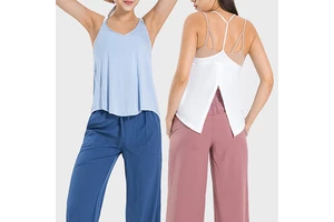 Hollow Out Back Tops for Women Sports Sling Strap V-Neck Women Gym Fitness T-Shirts Sleeveless Yoga Training Tank Tops for Women