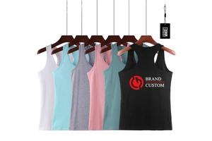 Free Labels Free Cards Custom Printing Custom Your Logo Yoga Workout Sports OEM Logo tank Top Gym Vest Women's tank Tops Singlet