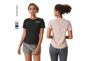 Women Lulu Naked Feeling Yoga Wear Casual Breathable Quick Dry Ladies T-shirts Loose Fit Running Sportswear