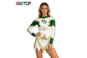 Wholesale Women's Cheerleader Uniform Long Sleeve Tank Top Spandex And Polyester Material Custom Free Design