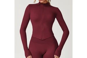 Breathable Slim Fit Workout Gym Fitness Jackets Yoga Crop Tops Ladies Running Zip up Sport Women Jackets