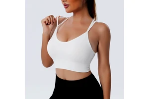 Women's Lightweight Quick-Drying Breathable Naked Yoga Bra Seamless European American Style Fitness Top for Running Sports