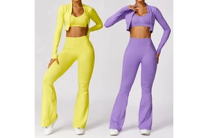 Ropa Deportiva Mujer Tendencia Seamless Sportswear Zipper Coat Running Long Sleeve Crop Fitness Gym Wear Sports Workout Yoga Top