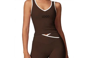 High Waist Solid for Shorts Yoga Suit Two-Piece Set Quick-Drying Backless Unisex Outdoor Fitness Wear