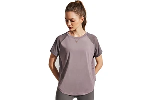 Loose Thin Sports Short Sleeve Sexy Beautiful Back Running Fitness Cross Strap Design Female Yoga Top