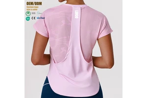 New Women's Yoga Wear Quick-Dry T-Shirt Loose Fit Patchwork Short Sleeves for Sports Fitness Outdoor t Shirts