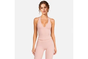 2026 New Women Summer Yoga Sets Custom logo Clothing Soft Cotton Halter Crop Top and Capri Leggings Lounge Two Pieces Sets