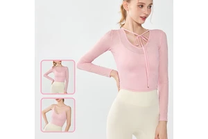 Hot Sale New Lace-up Yoga Top High-end Sportswear Yoga Top Long Sleeve for Running and Fitness