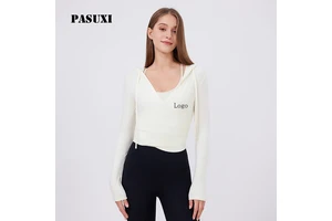 PASUXI Hot Selling Women's Quick Dry Long Sleeve Workout Top Running Yoga Fitness Slim Fit Sports Shirt Activewear Gym Wear