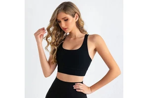 New Arrival Women Seamless Yoga Top Built-in Bra Breathable Quick-Drying Lightweight Stretchable Eco-Friendly Crop Tank Gym