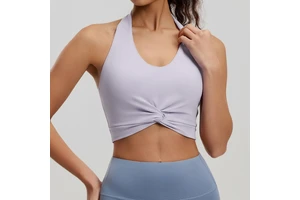 Women's Yoga Tank Top Spandex/Nylon Skinny Fit Breathable Sweat-Wicking Hanging Neck Exposed Back Fitness Wear