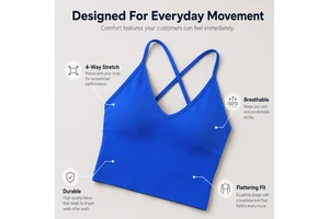 LOW MOQ V Neck Seamless Crop Top Women Cross Back Built-in bra Yoga Tank Tops Gym Wear Activewear Custom Logo